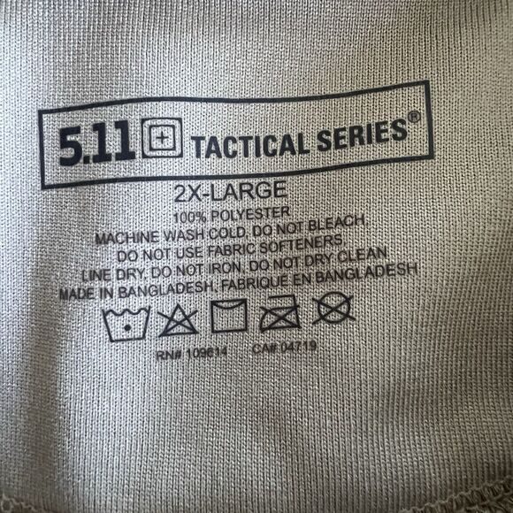 5.11 Tactical Series Men Performance Short Sleeve Polo Tan 2XL Outdoor Work - Picture 3 of 7